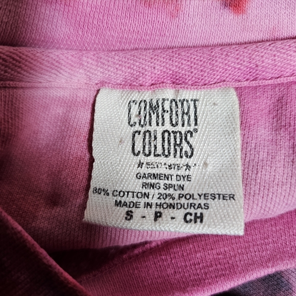 Comfort Colors Pink Tie Dye Sweatshirt - Picture 6 of 7